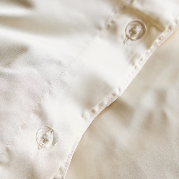 Quince Bamboo Queen Duvet Cover - IVORY - Picture 3 of 9